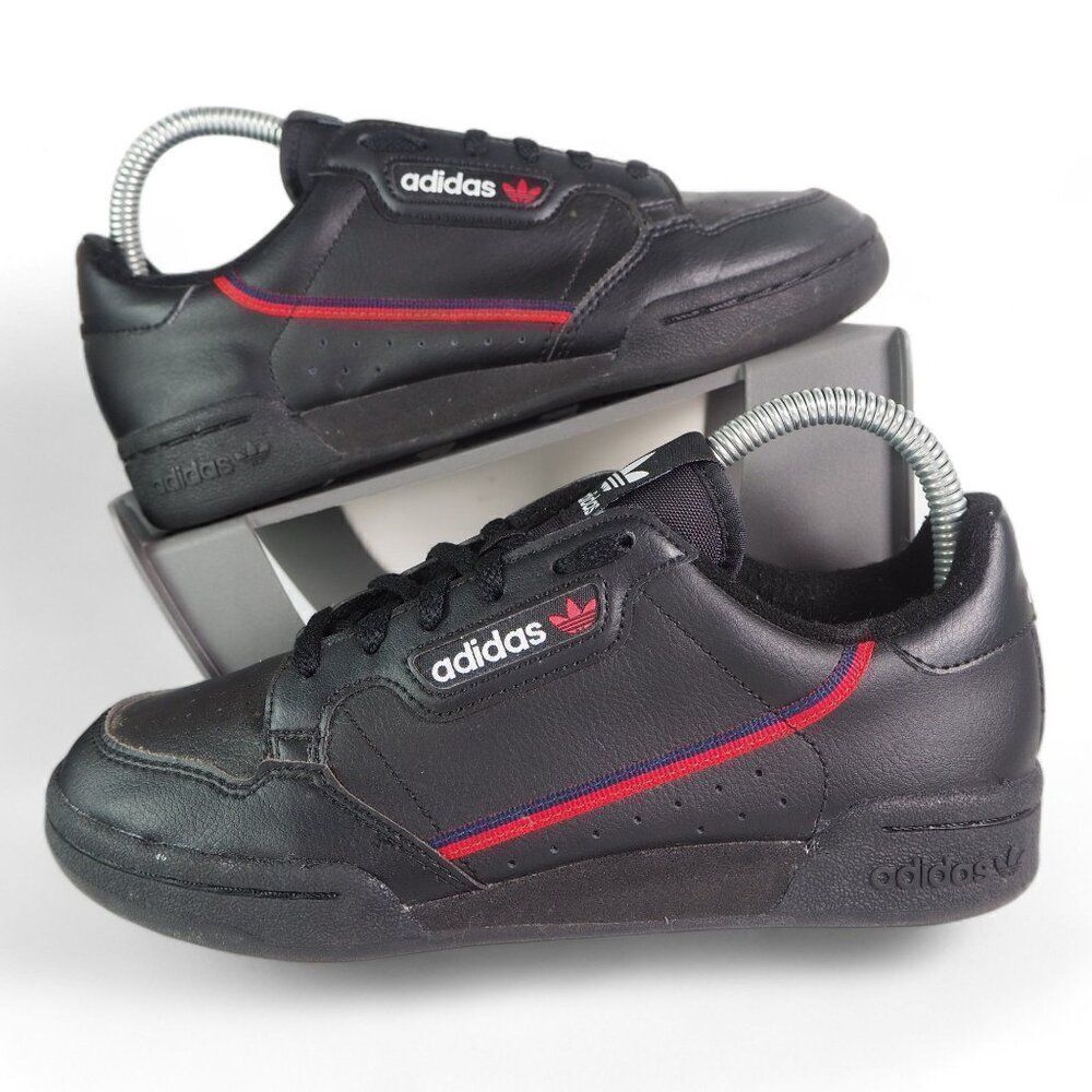 Adidas‎ Continental 80 J 'Black Scarlet' Sneakers F99786 Youth 4.5 Women's 5.5
